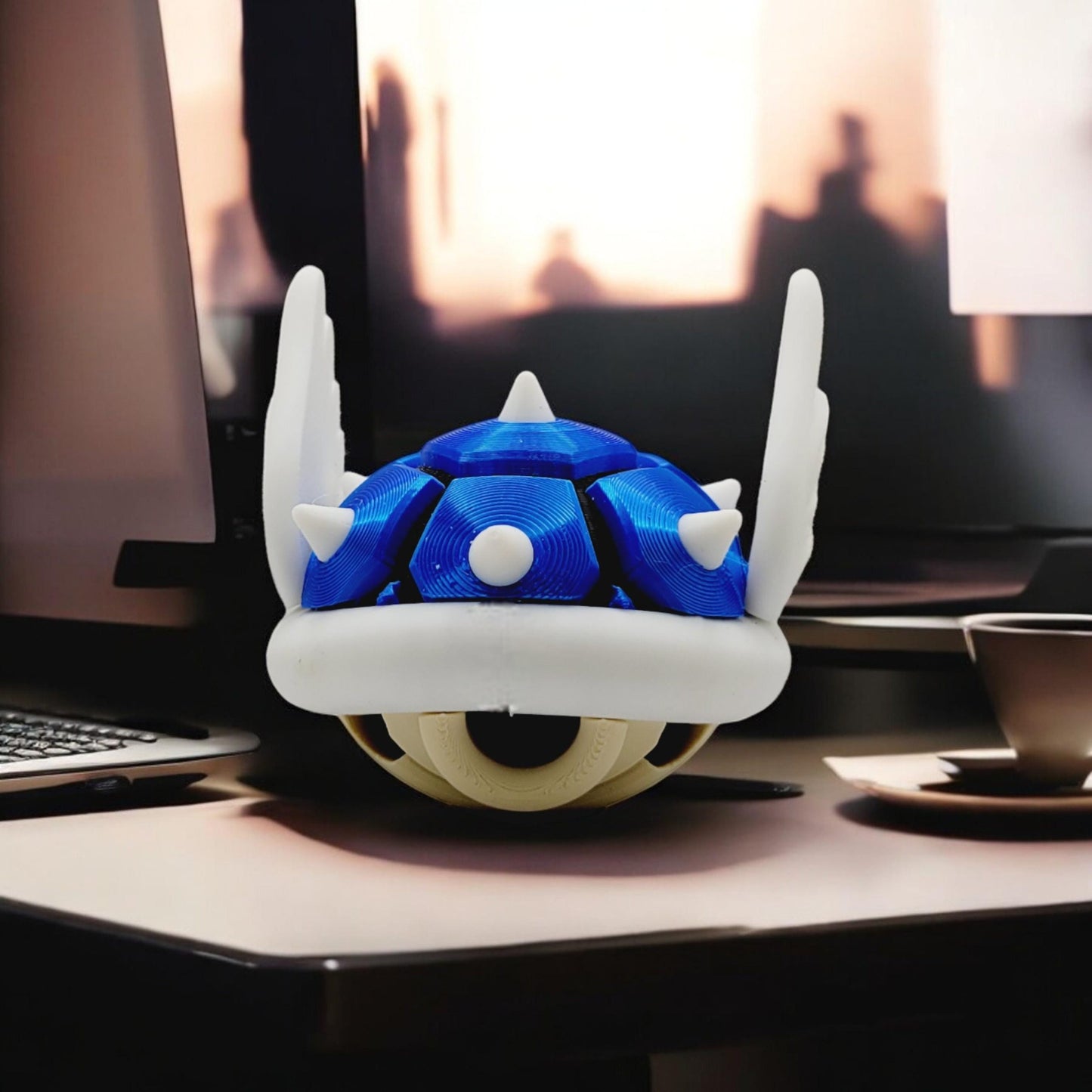 Winged Turtle Shell 3D Printed Model - Super Mario Game Collectible Figurine fan art desk pet image 0