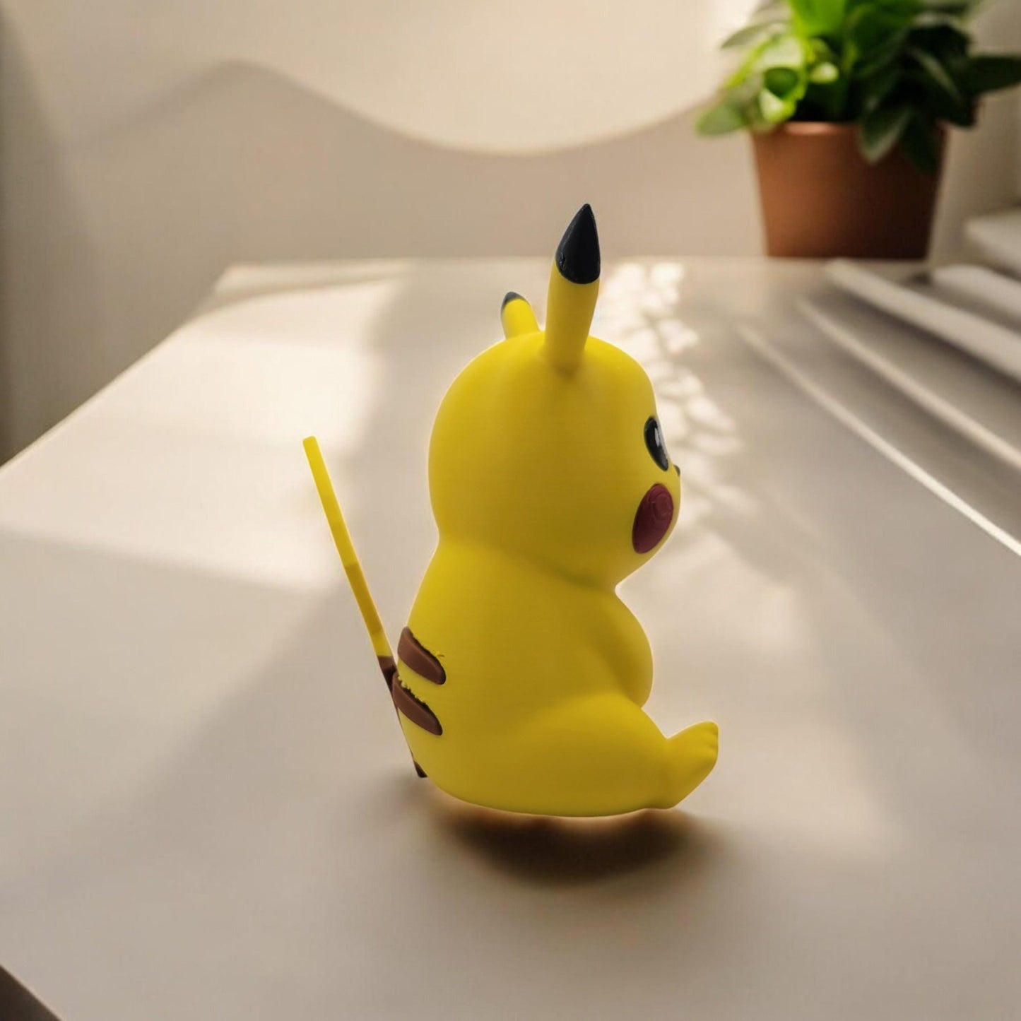 Sitting Pikachu 3D Printed Model - Pokemon Game Collectible Figurine fan art desk pet image 3