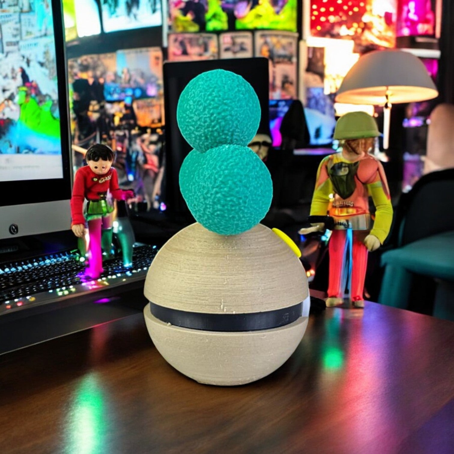 Bonsly Pokeball 3D Printed Model - Poke Balls Game Collectible Figurine fan art desk pet image 3
