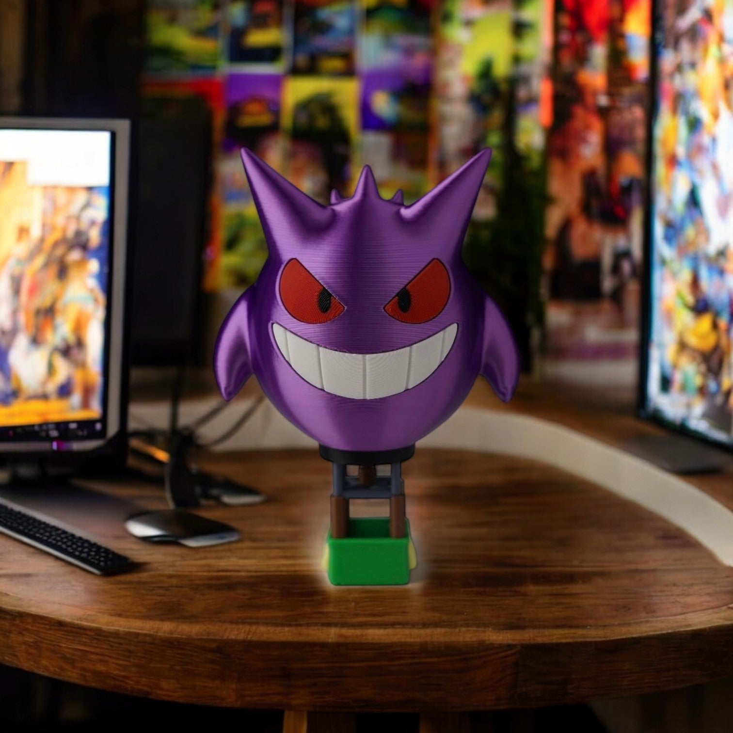 Gengar Hot Air Balloon 3D Print - Pokemon Flying Figure Desk Decor image 0
