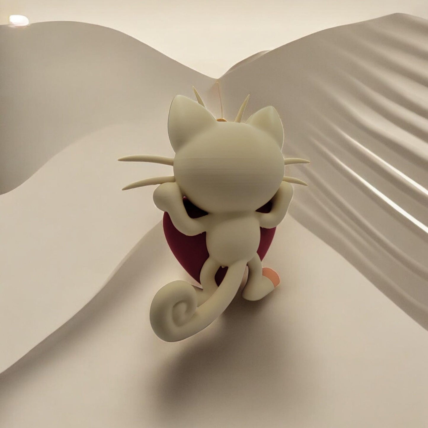 Heartful Meowth 3D Printed Model - Pokemon Game Collectible Figurine fan art desk pet image 4
