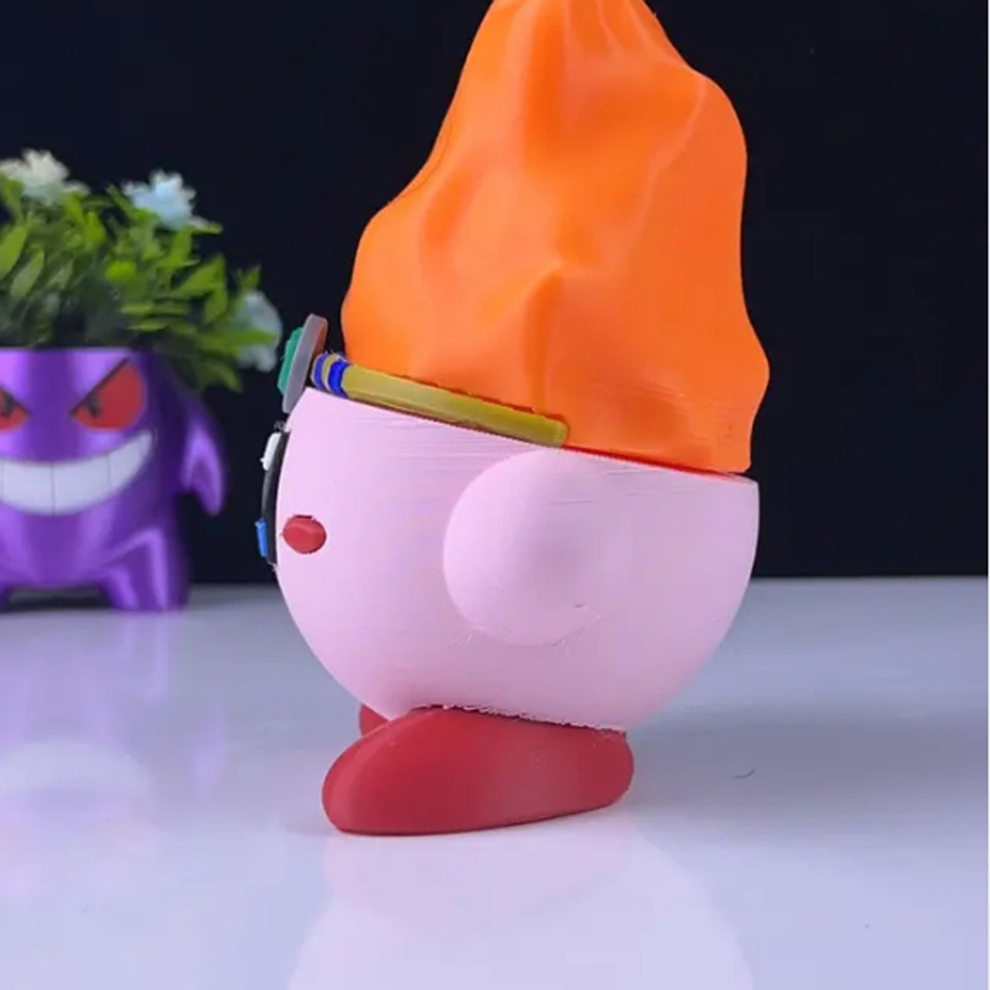 Fire Kirby 3D Printed Model - Kirby Game Collectible Figurine fan art desk pet image 2
