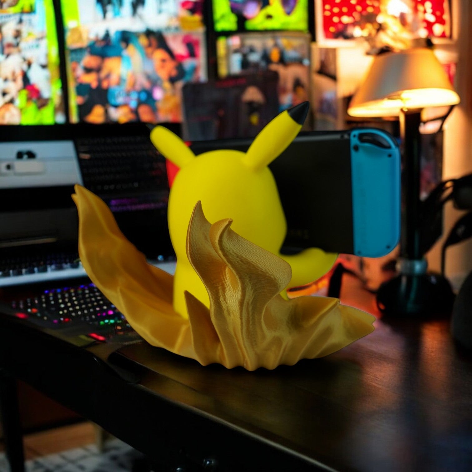 Pikachu Switch Dock 3D Print - Pokemon Console Holder & Stand image 1