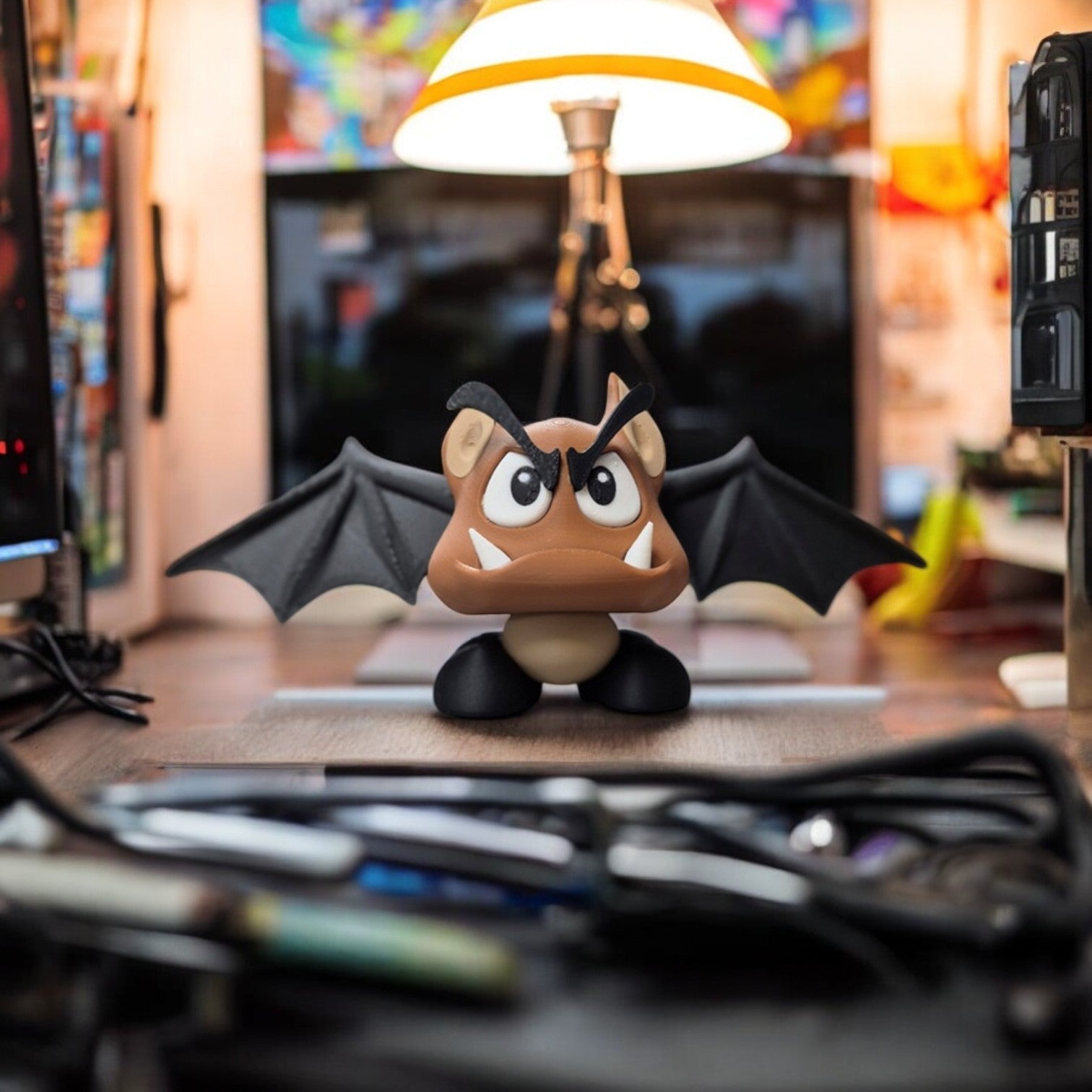 Goomba Bat 3D Print - Super Mario Flying Enemy Figure image 1