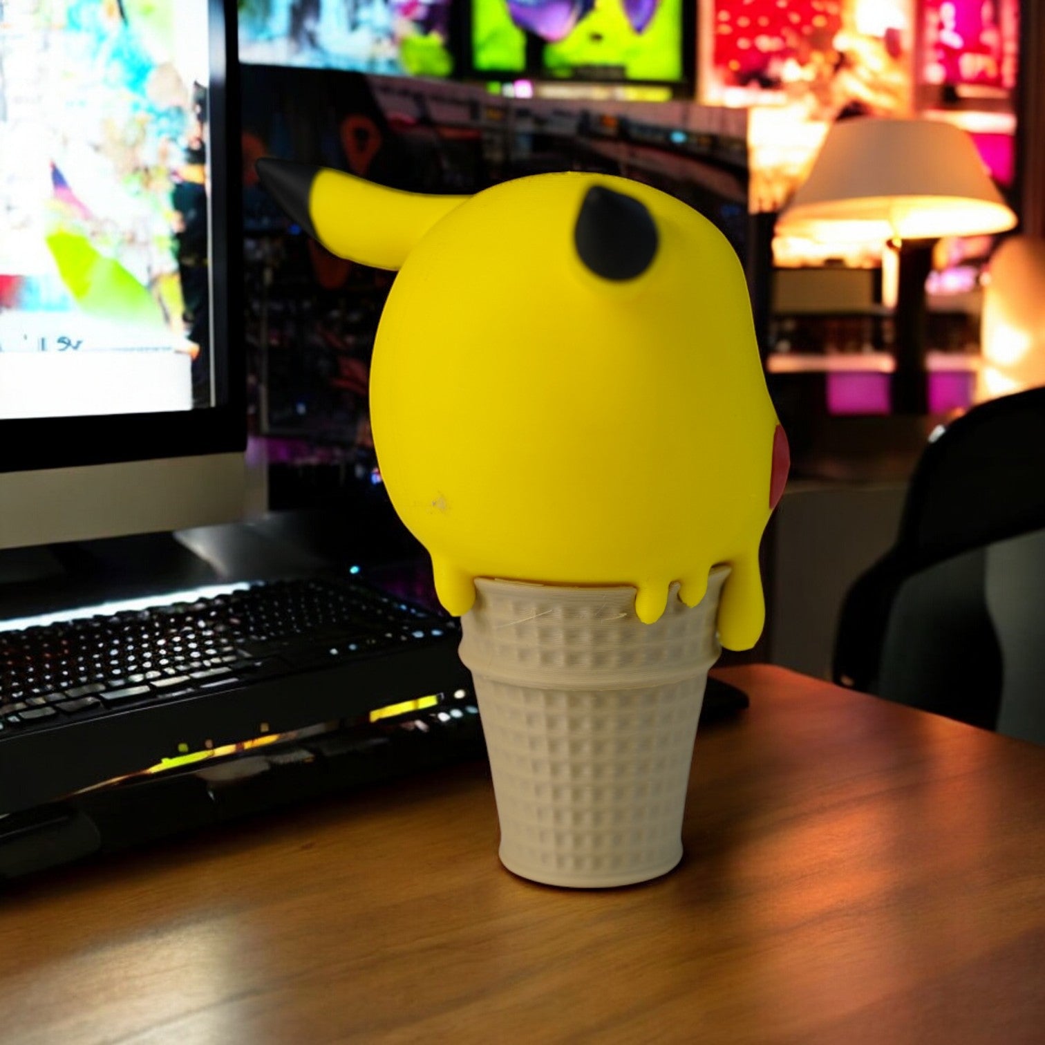 Pikachu Ice Cream 3D Print - Pokemon Food Figure Desk Collectible image 3
