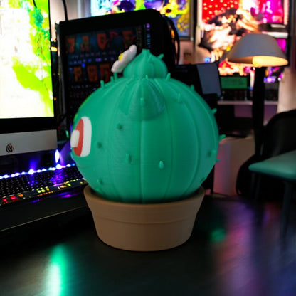 Bulbasaur Cactus 3D Print - Pokemon Plant Figure Desk Decor image 1