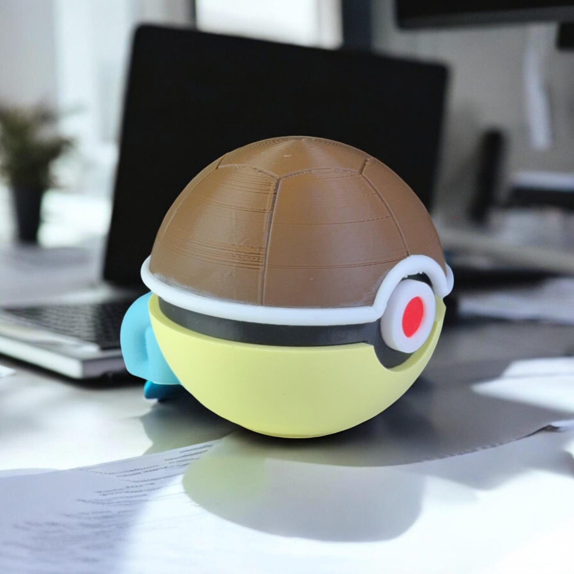 squirtle pokeball 3D Printed Model - Poke Balls Game Collectible Figurine fan art desk pet image 2