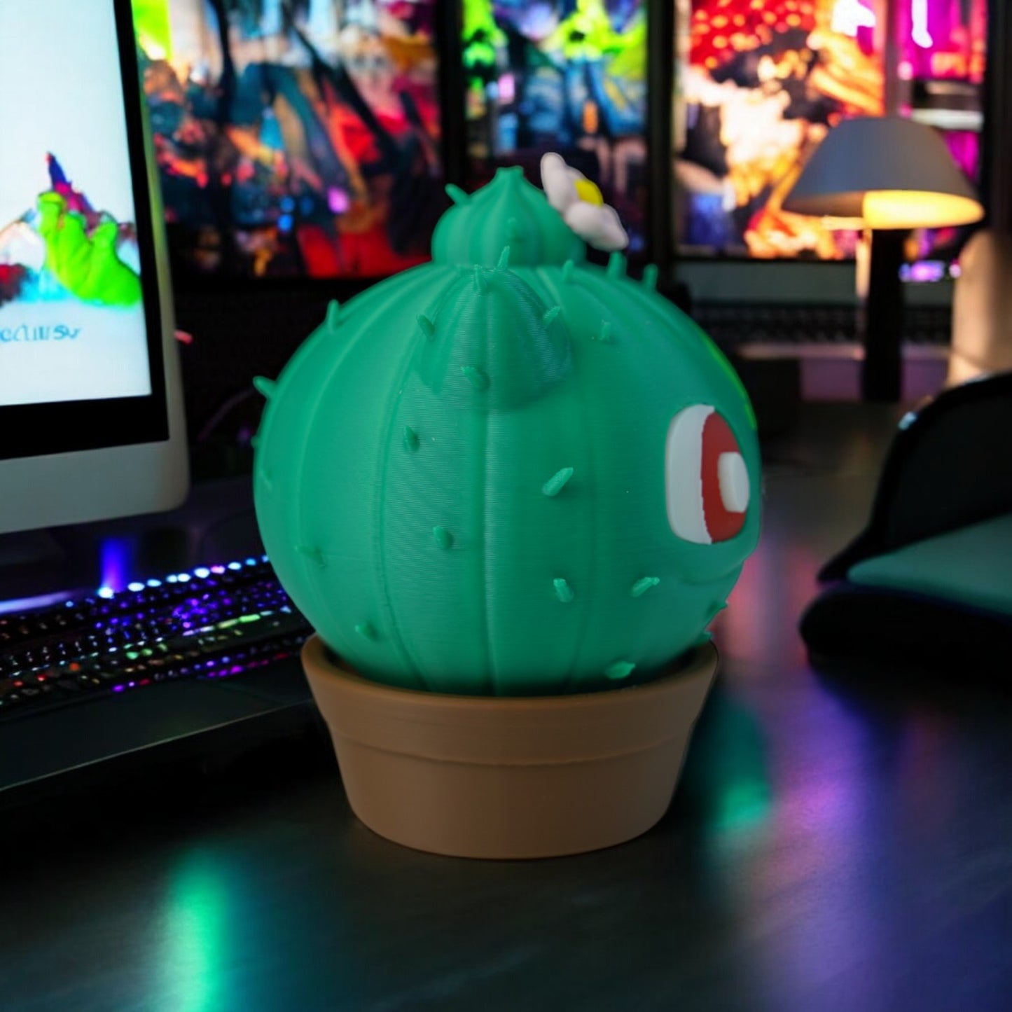 Bulbasaur Cactus 3D Print - Pokemon Plant Figure Desk Decor image 2