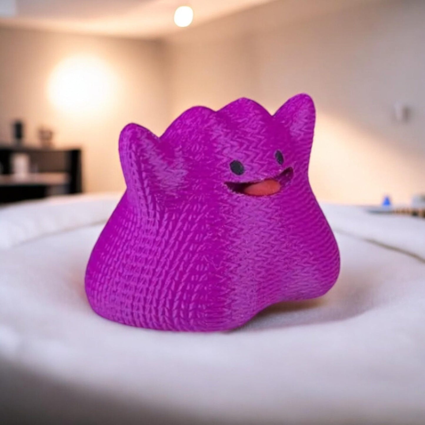 Knitted Ditto 3D Printed Model - Pokemon Game Collectible Figurine fan art desk pet image 0