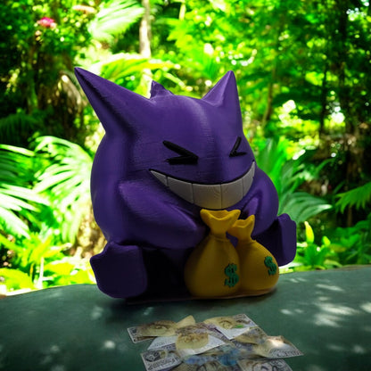 Gengar piggy bank 3D Printed Model - Pokemon Game Collectible Figurine fan art desk pet image 1