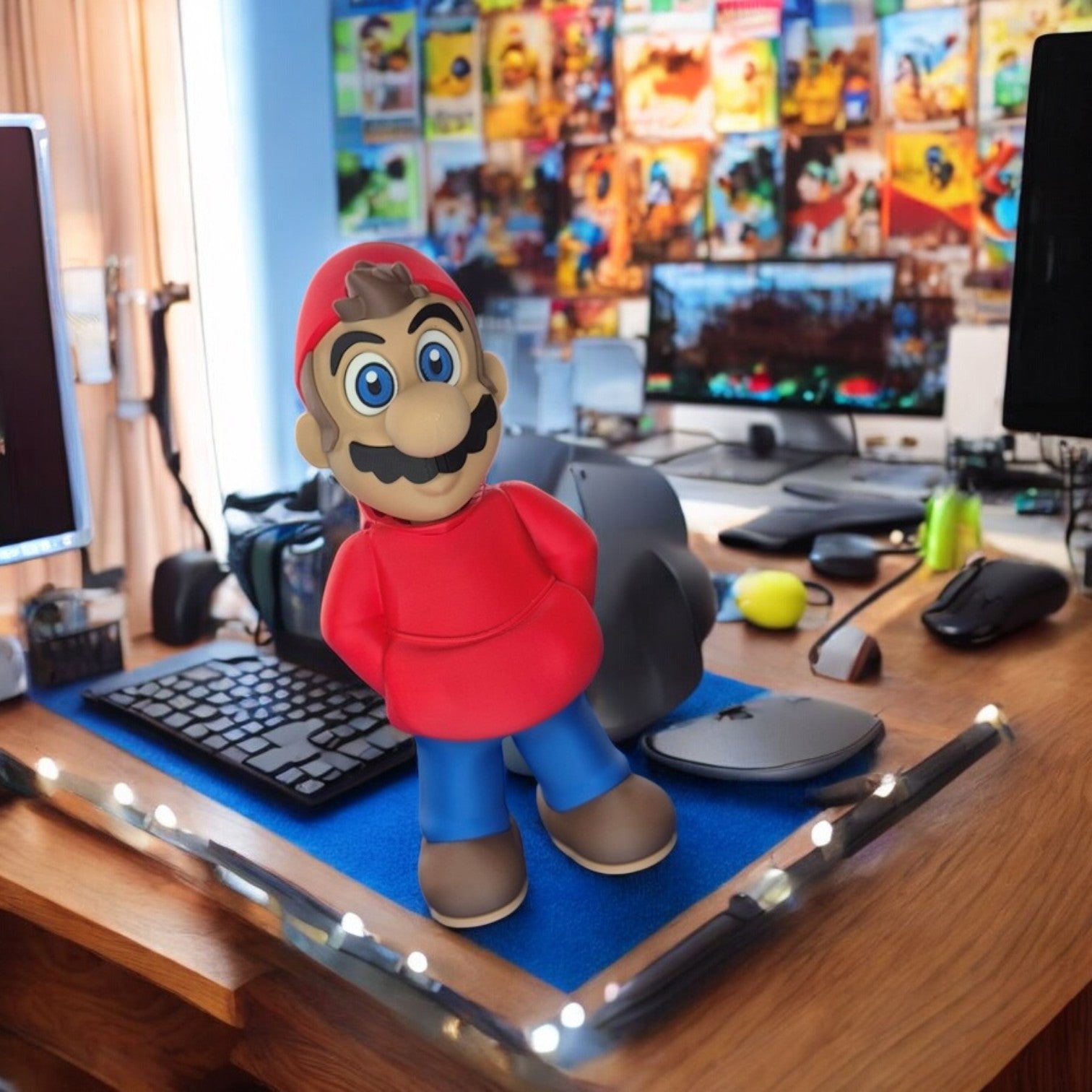 Chill Mario 3D Printed Model - Super Mario Fan Art Desk Figurine image 2