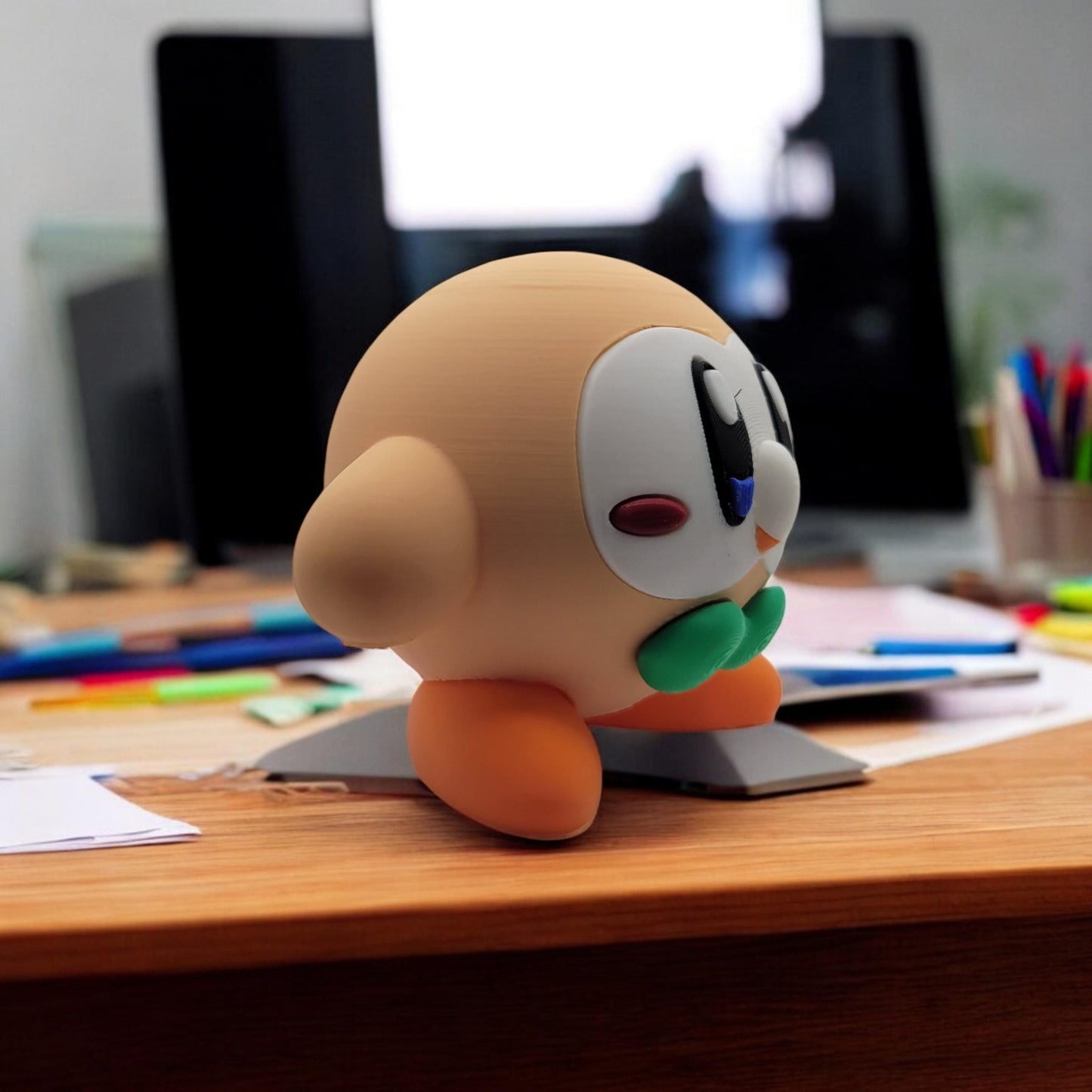 Rowlet kirby 3D Printed Model - Kirby Game Collectible Figurine fan art desk pet image 3