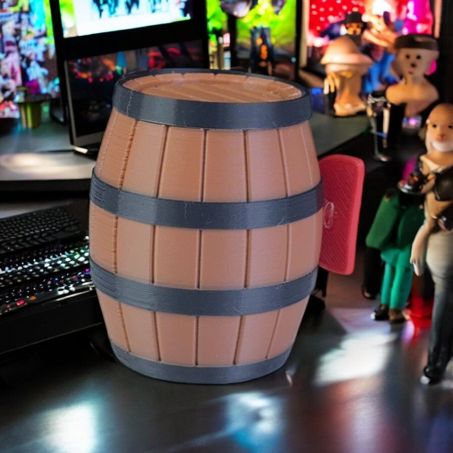 DK Barrel 3D Printed Model - Donkey Kong Game Collectible Figurine fan art desk pet image 3
