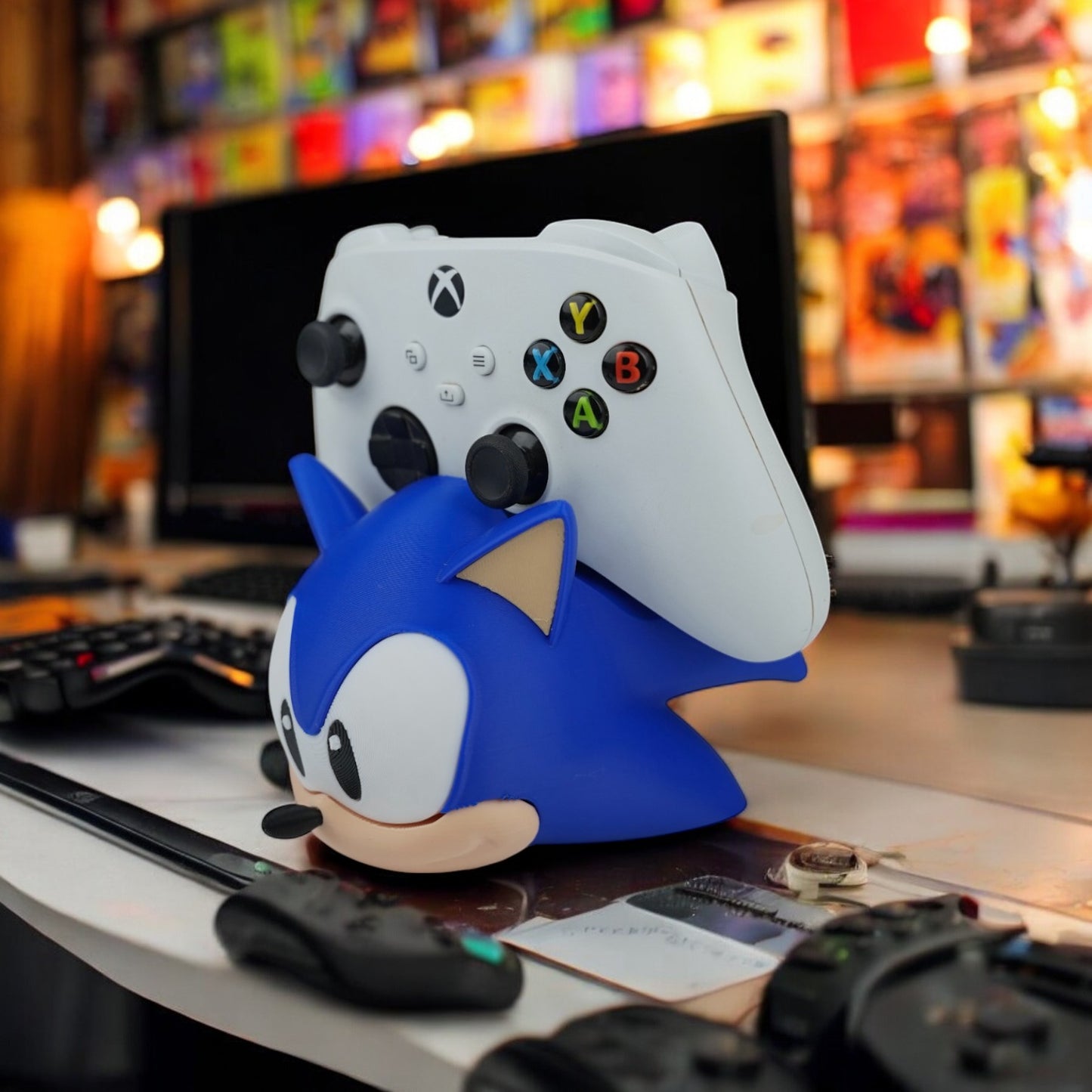 Sonic Controller Holder 3D Print - Sonic The Hedgehog Desk Stand image 1