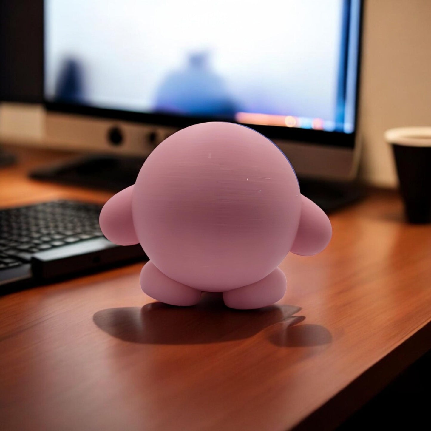 Captain America Kirby 3D Printed Model - Kirby Game Collectible Figurine fan art desk pet image 3