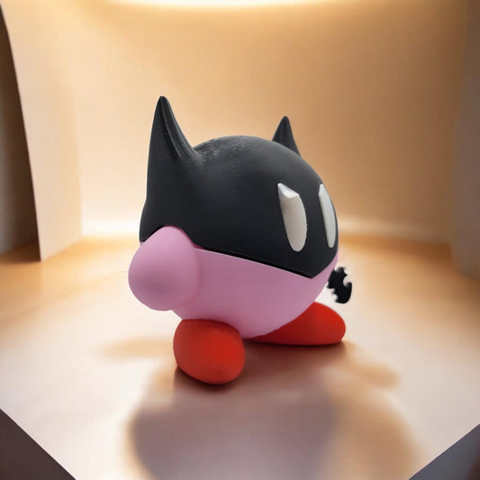 Batman Kirby 3D Printed Model - Kirby Game Collectible Figurine fan art desk pet image 1