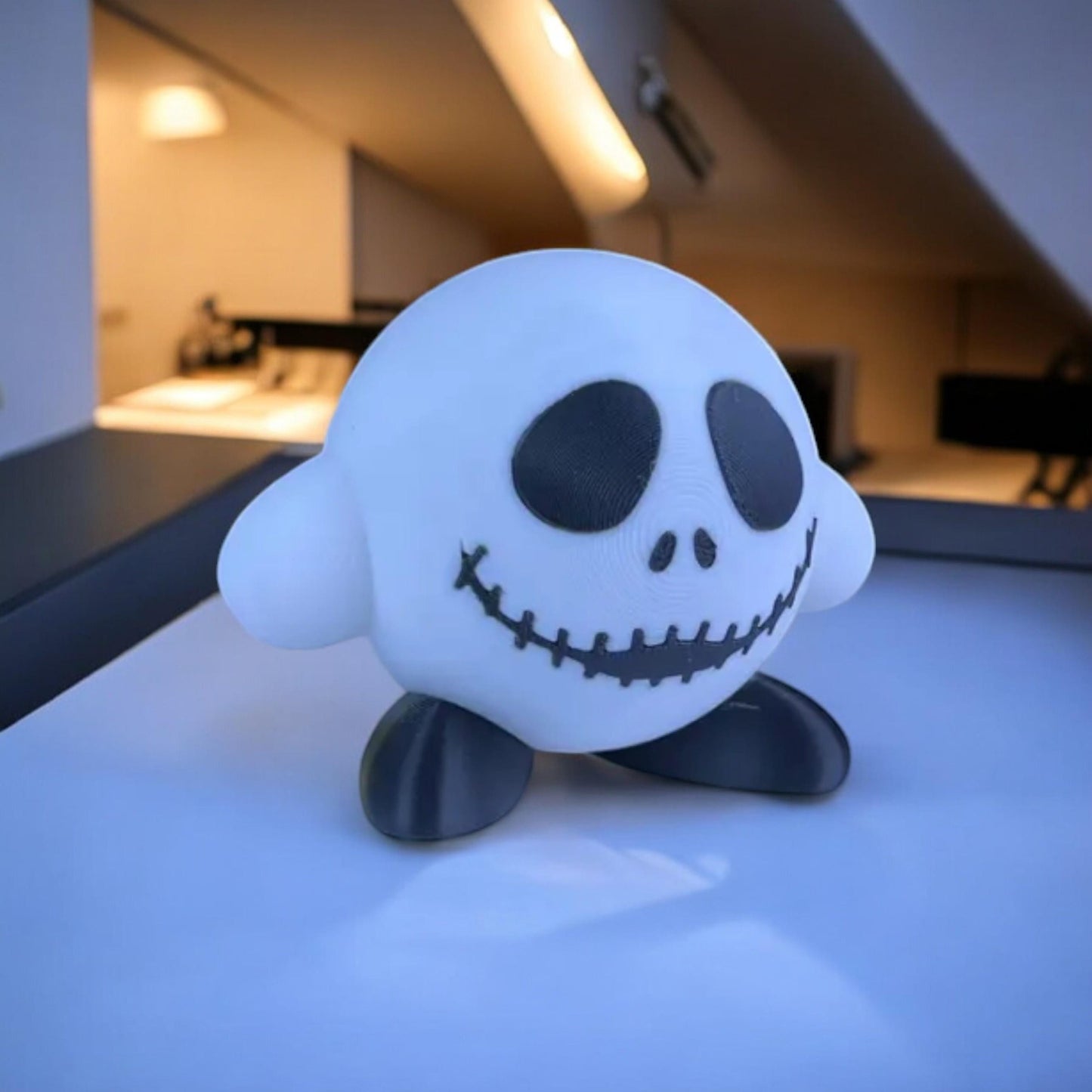 Skellington Kirby 3D Printed Model - Kirby Game Collectible Figurine fan art desk pet image 3