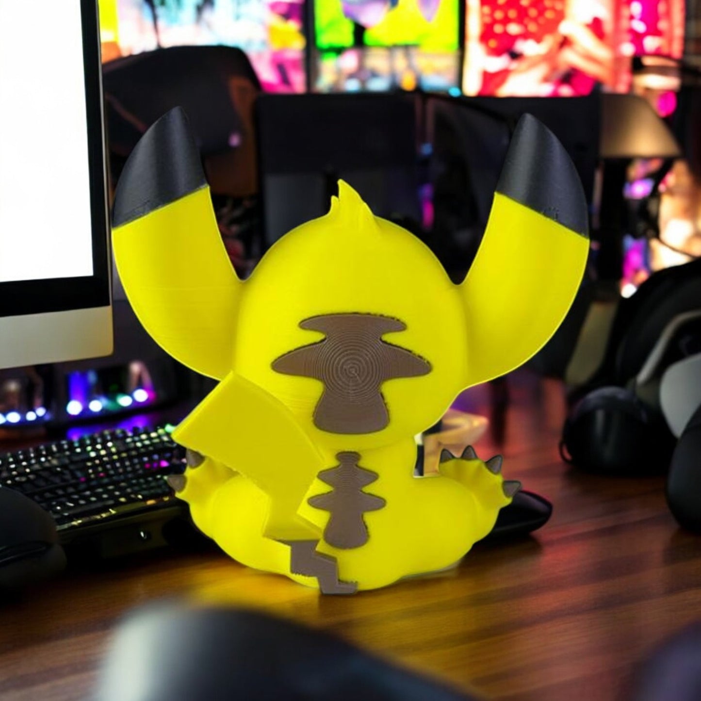 Pikachu Stitch 3D Printed Model - Lilo & Stitch Game Collectible Figurine fan art desk pet image 4