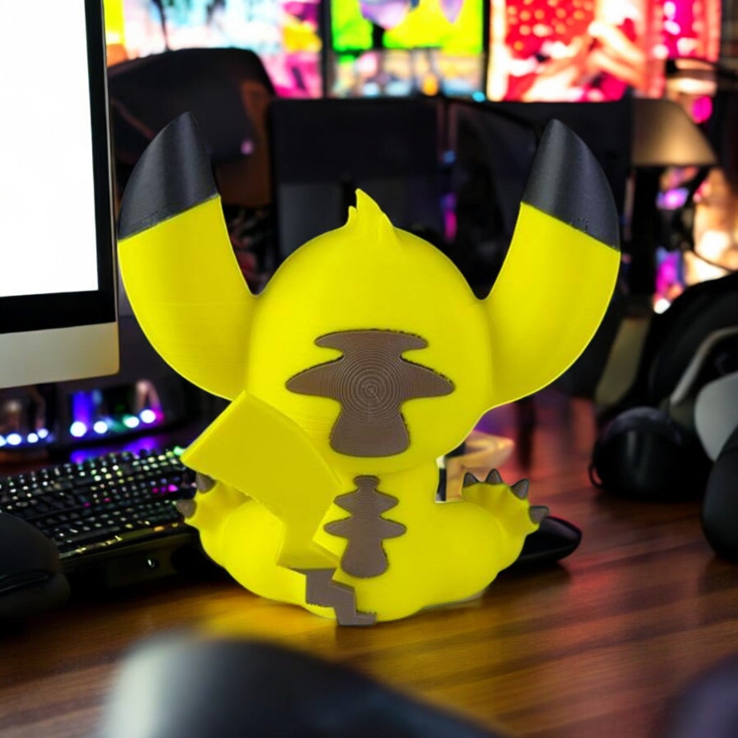 Pikachu Stitch 3D Printed Model - Lilo & Stitch Game Collectible Figurine fan art desk pet image 4