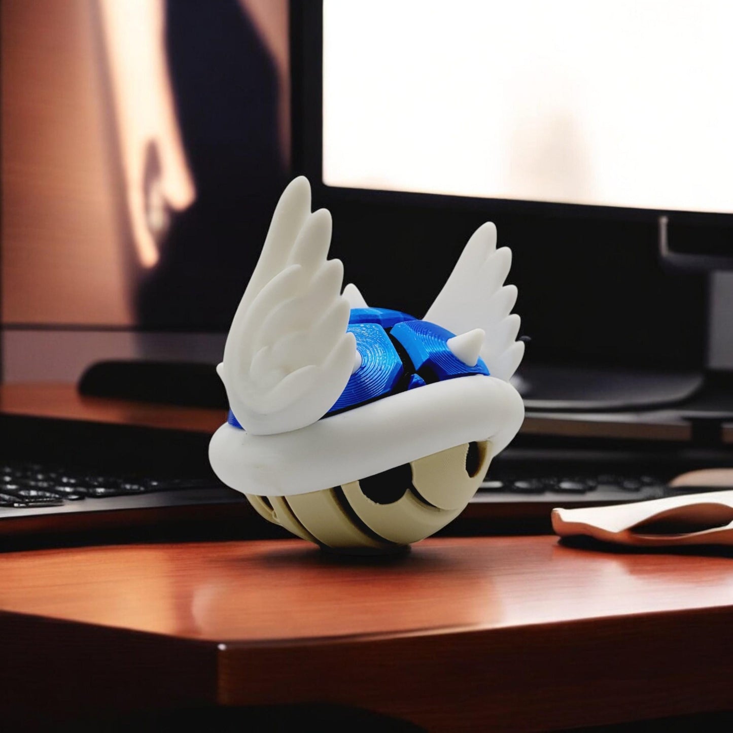 Winged Turtle Shell 3D Printed Model - Super Mario Game Collectible Figurine fan art desk pet image 5