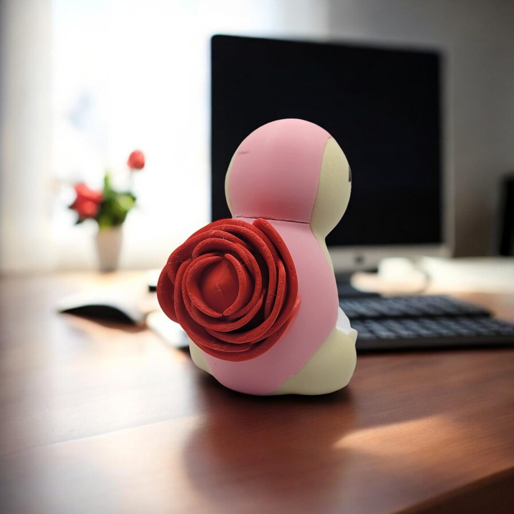 Floral Cyndaquil 3D Printed Model - Pokemon Game Collectible Figurine fan art desk pet image 3