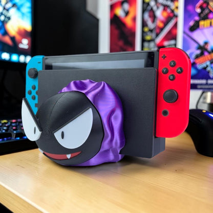 Gastly Nintendo Switch Dock Cover - 3D Printed Pokemon Inspired Fan Art - Gamer Desk Decor & Accessory image 2