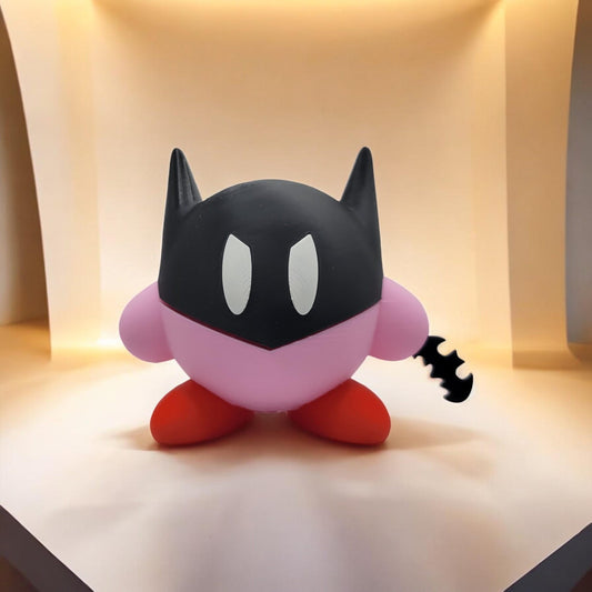 Batman Kirby 3D Printed Model - Kirby Game Collectible Figurine fan art desk pet image 0