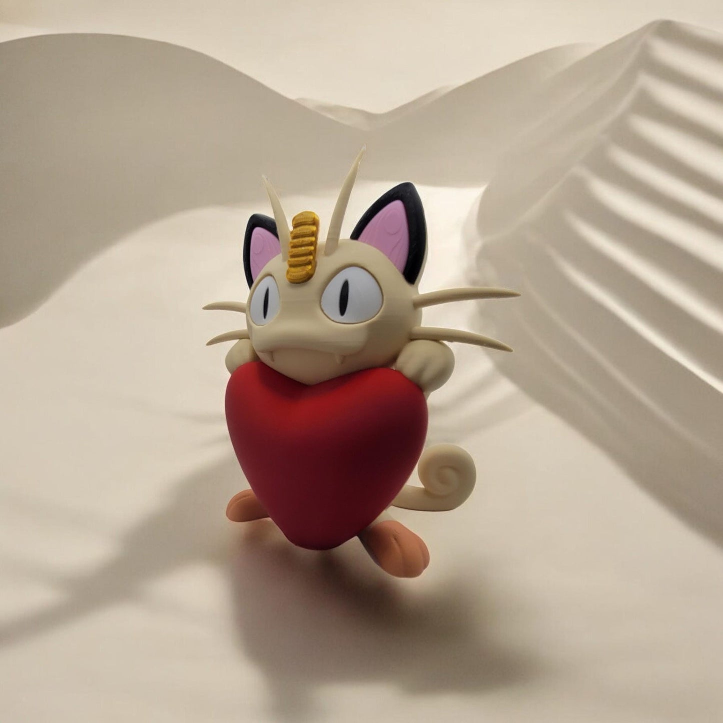 Heartful Meowth 3D Printed Model - Pokemon Game Collectible Figurine fan art desk pet image 7