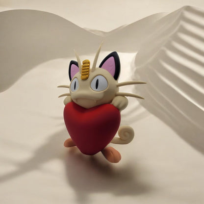 Heartful Meowth 3D Printed Model - Pokemon Game Collectible Figurine fan art desk pet image 7