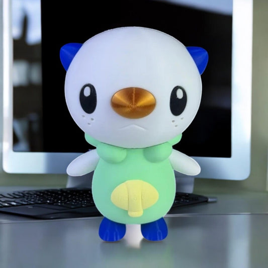 Oshawott 3D Printed Model - Pokemon Game Collectible Figurine fan art desk pet image 0