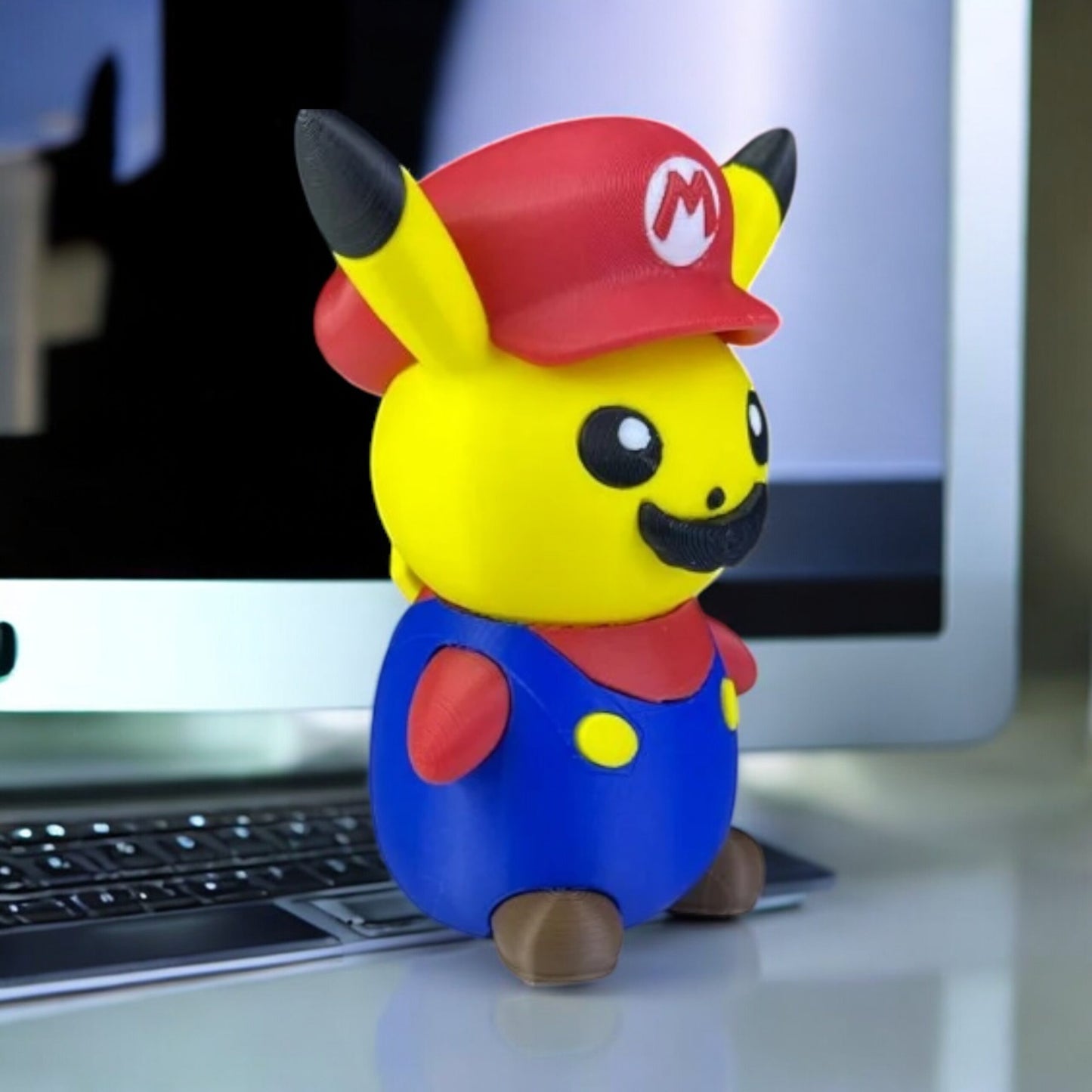Mario Pikachu 3D Printed Model - Pokemon Game Collectible Figurine fan art desk pet image 6