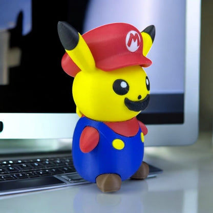 Mario Pikachu 3D Printed Model - Pokemon Game Collectible Figurine fan art desk pet image 6