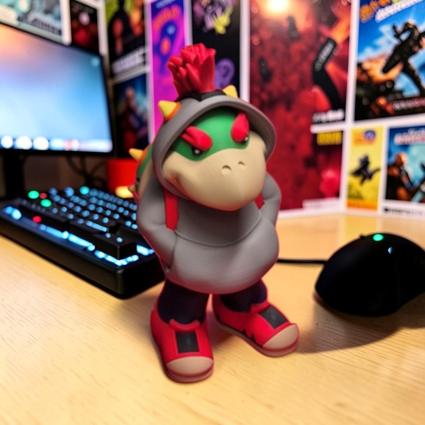 Baby Bowser Hoodie Edition 3D Print - Super Mario Fan Art Desk Pet image 3