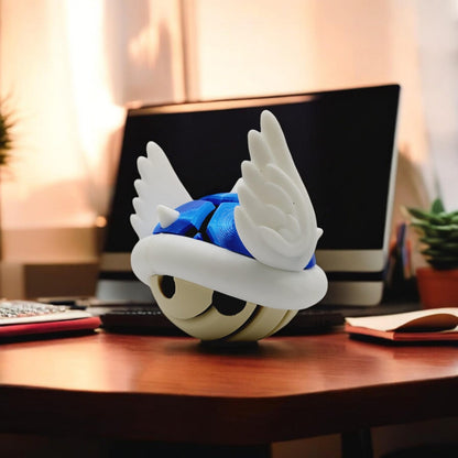 Winged Turtle Shell 3D Printed Model - Super Mario Game Collectible Figurine fan art desk pet image 3