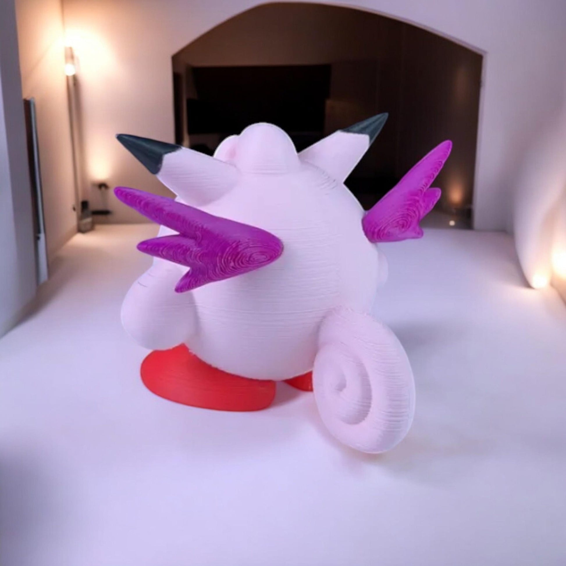Clefable Kirby 3D Printed Model - Kirby Game Collectible Figurine fan art desk pet image 4