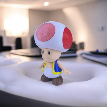 Toad 3D Printed Model - Super Mario Game Collectible Figurine fan art desk pet image 2